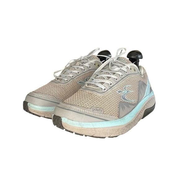 Gravity Defyer Mighty Walk 7.5 Gdefy TB9024FGU Pain Relief Grey Aqua Shoes - Picture 2 of 6